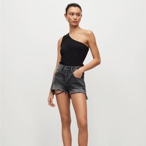 All Saints-Heidi Shorts in Black Denim